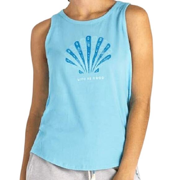 Life is Good. Seashell Sleeveless Crusher Tee XXL - Picture 1 of 5
